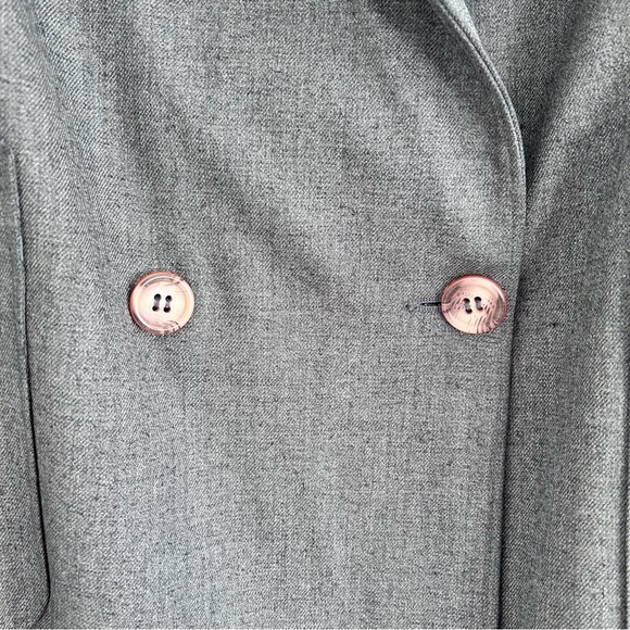 VINTAGE Grey Sleeveless Double Breasted Blazer Size 12 - Picture 5 of 14